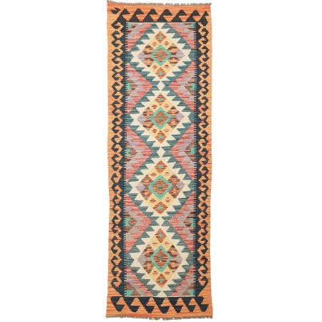 Tappeto Kilim Afghanistan marrone grigio 65x197