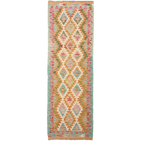 Tappeto Kilim Afghanistan marrone bianco 65x197