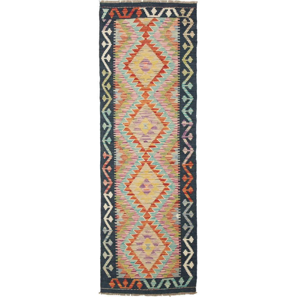 Tappeto Kilim Afghanistan marrone grigio 62x197 Tappeto Kilim Afghanistan marrone grigio 62x197