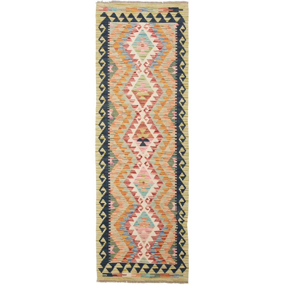 Tappeto Kilim Afghanistan marrone grigio 65x196 Tappeto Kilim Afghanistan marrone grigio 65x196