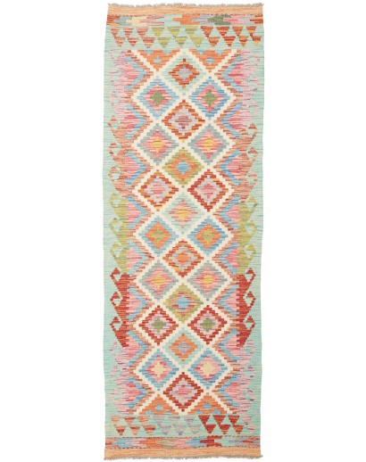 Tappeto Kilim Afghanistan beige arancione 64x192