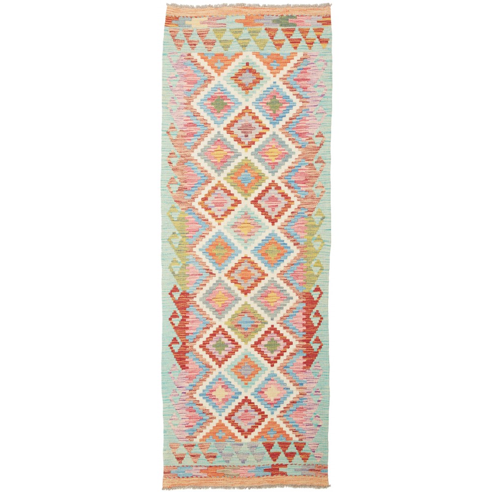 Tappeto Kilim Afghanistan beige arancione 64x192 Tappeto Kilim Afghanistan beige arancione 64x192