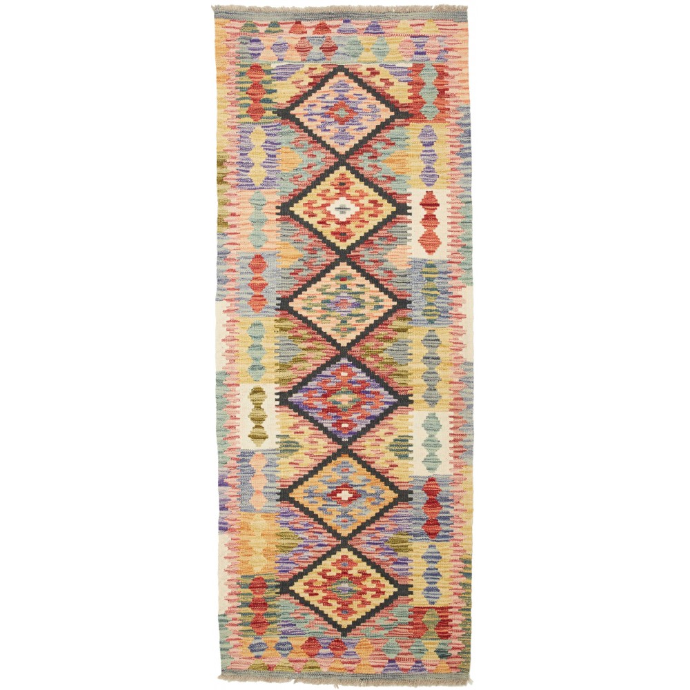 Tappeto Kilim Afghanistan marrone grigio 69x182