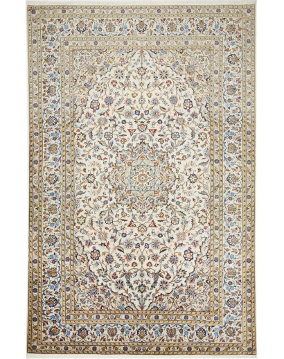 Tappeto Kashan Persia bianco marrone 198x303