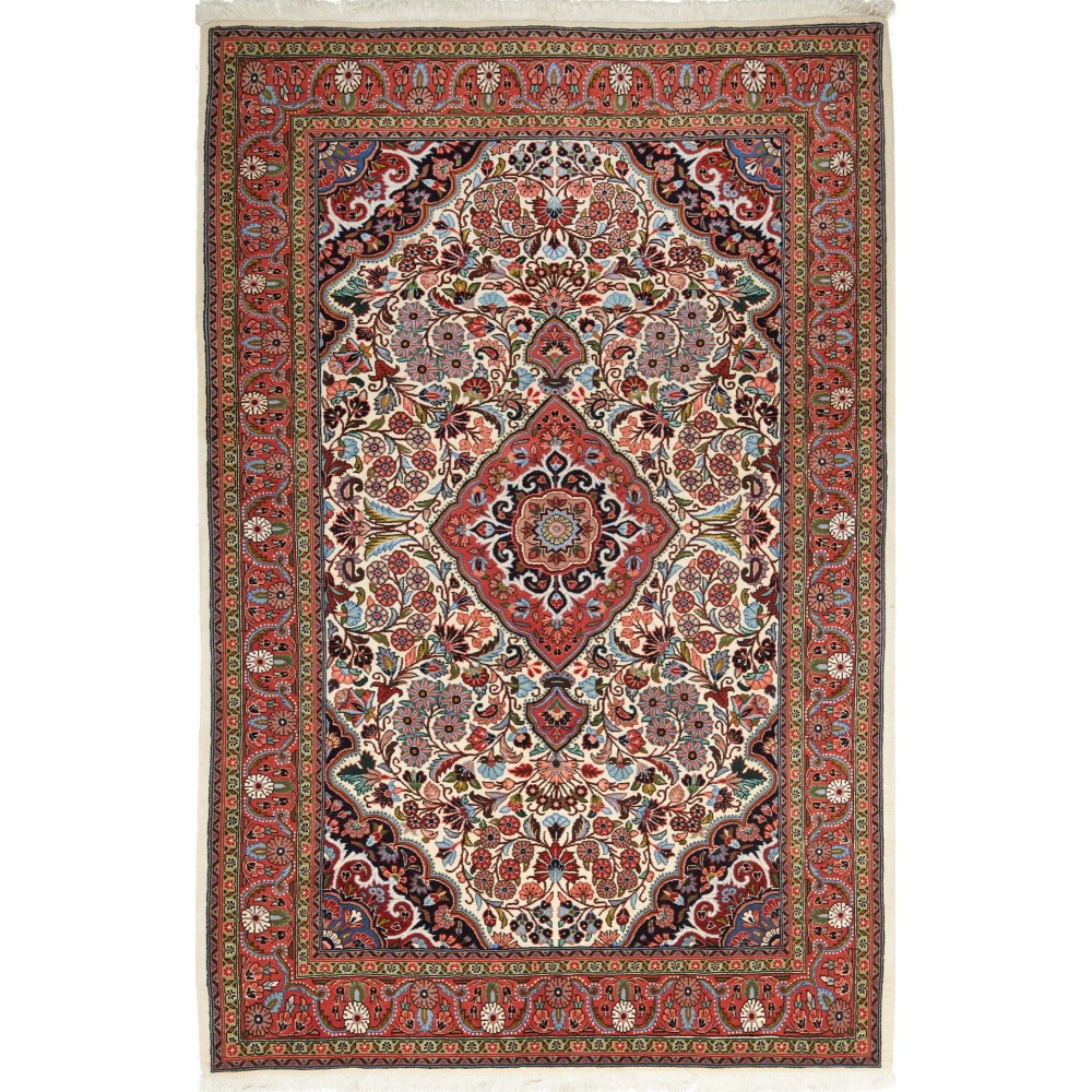 Tappeto Jahrom Persia marrone bianco 137x215 Tappeto Jahrom Persia marrone bianco 137x215