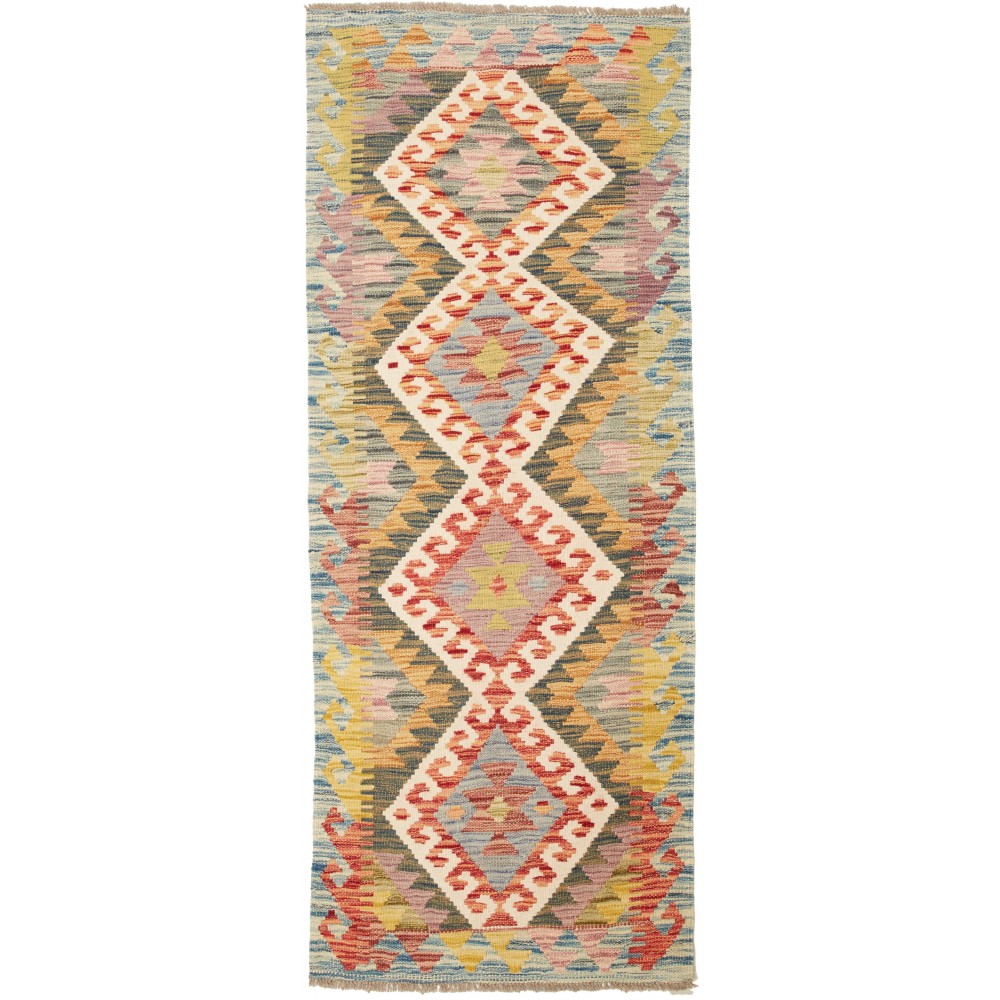 Tappeto Kilim Afghanistan marrone bianco 61x175