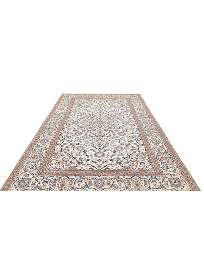 Tappeto Kashan Persia bianco azzurro 193x298
