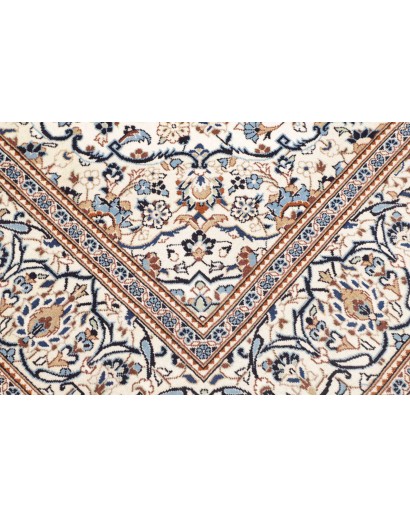 Tappeto Kashan Persia bianco azzurro 193x298