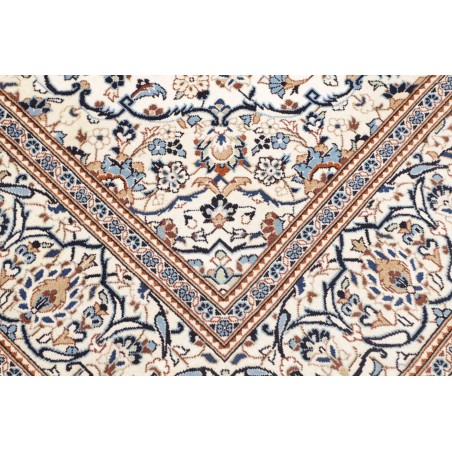 Tappeto Kashan Persia bianco azzurro 193x298