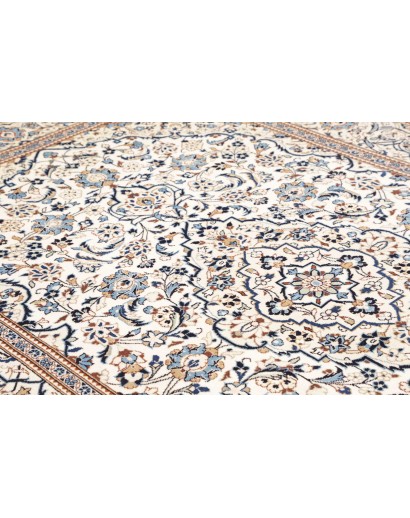 Tappeto Kashan Persia bianco azzurro 193x298