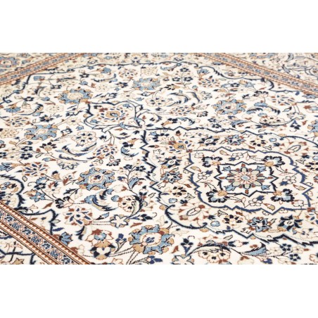 Tappeto Kashan Persia bianco azzurro 193x298