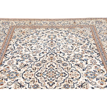 Tappeto Kashan Persia bianco azzurro 193x298