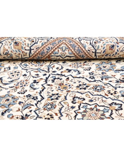 Tappeto Kashan Persia bianco azzurro 193x298