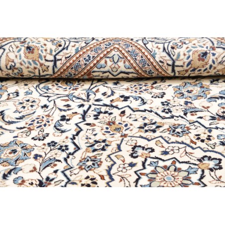 Tappeto Kashan Persia bianco azzurro 193x298