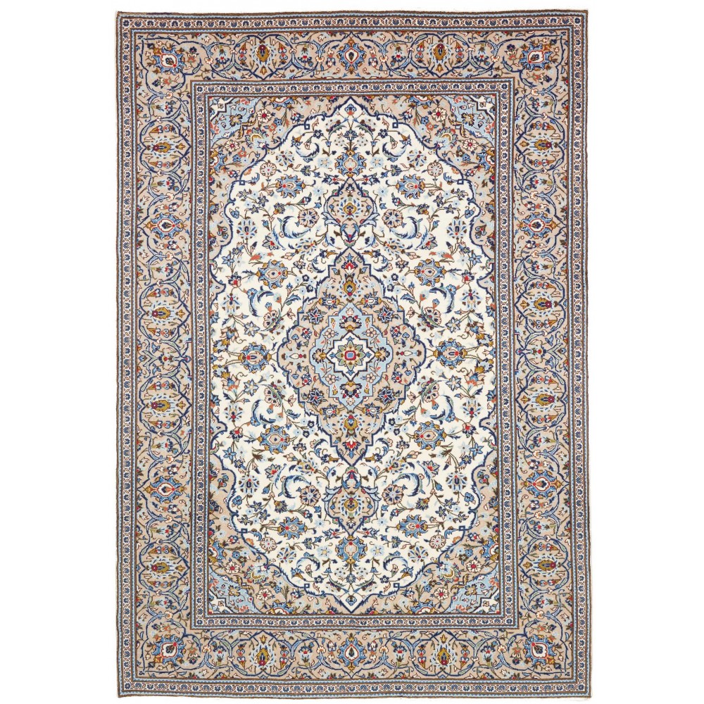 Tappeto Kashan Persia bianco verde 195x295