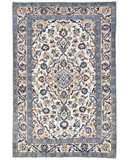Tappeto Kashan Fine Persia bianco grigio 97x146