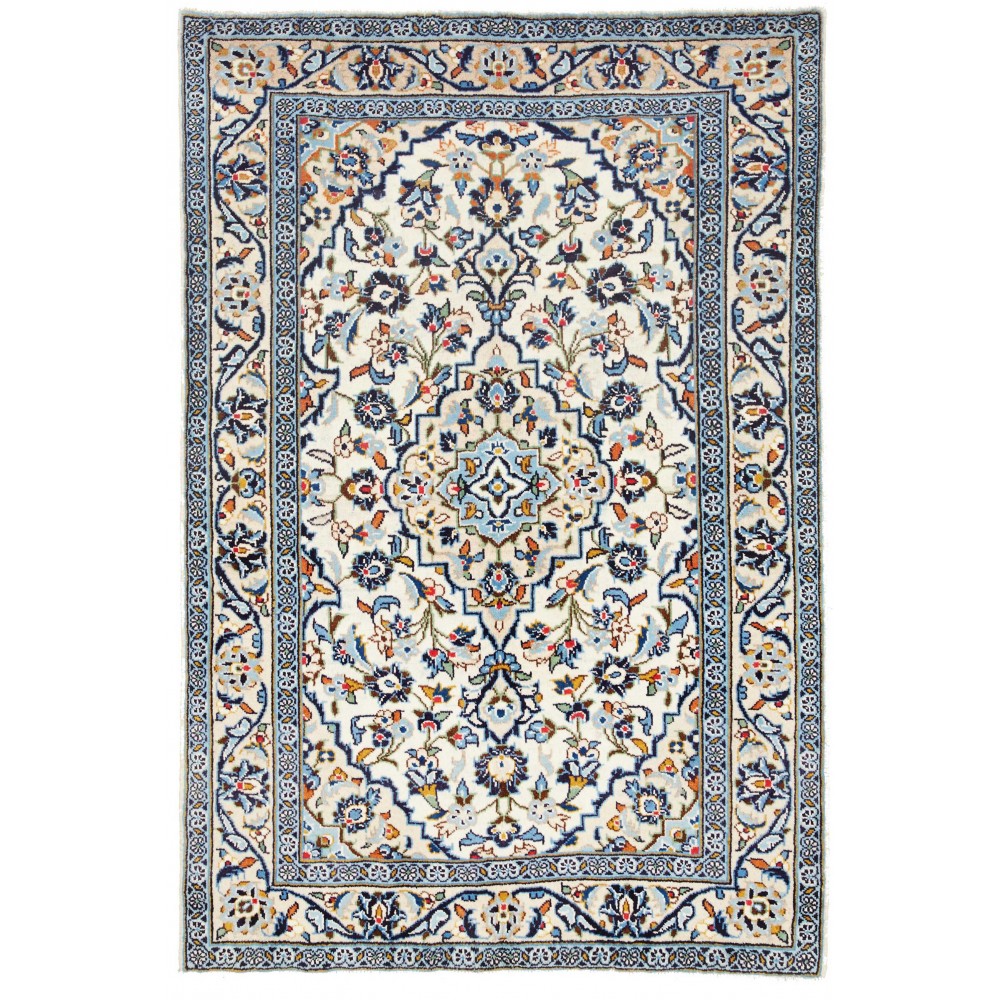Tappeto Kashan Fine Persia bianco grigio 97x146