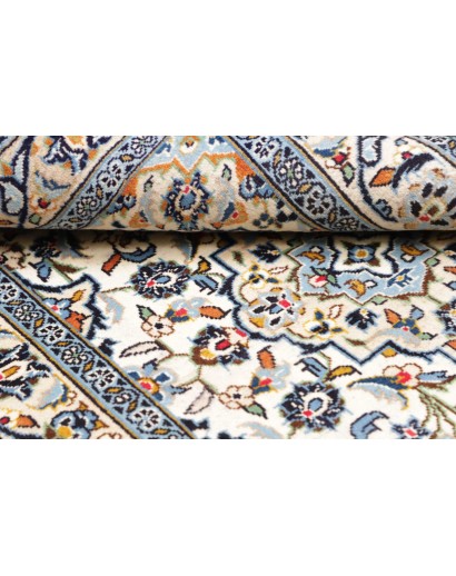 Tappeto Kashan Fine Persia bianco grigio 97x146