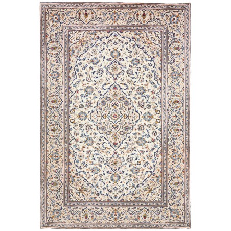 Tappeto Kashan Persia bianco azzurro 200x295