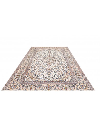 Tappeto Kashan Persia bianco azzurro 200x295