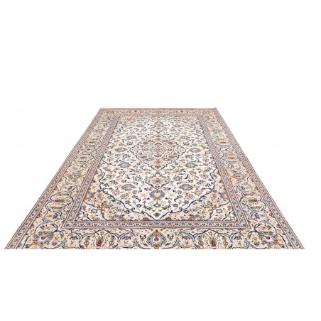 Tappeto Kashan Persia bianco azzurro 200x295