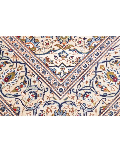 Tappeto Kashan Persia bianco azzurro 200x295