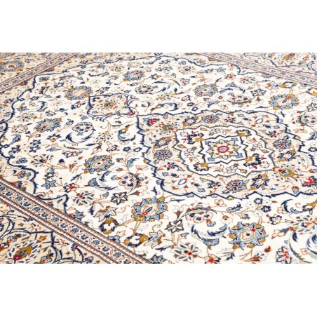Tappeto Kashan Persia bianco azzurro 200x295