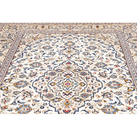 Tappeto Kashan Persia bianco azzurro 200x295
