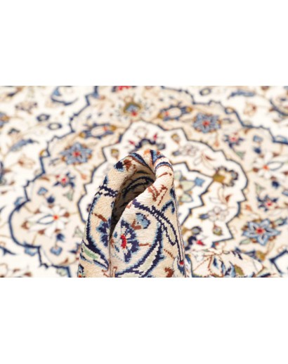 Tappeto Kashan Persia bianco azzurro 200x295