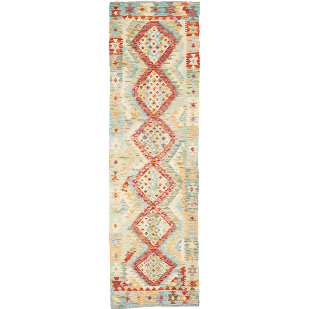 Tappeto Kilim Afghanistan beige giallo 83x289 Tappeto Kilim Afghanistan beige giallo 83x289