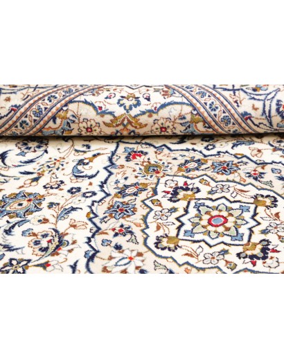 Tappeto Kashan Persia bianco azzurro 200x295