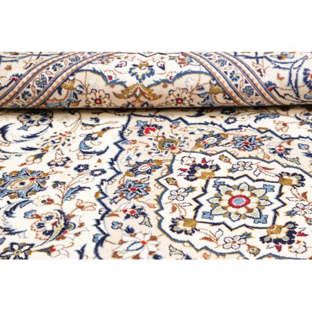 Tappeto Kashan Persia bianco azzurro 200x295