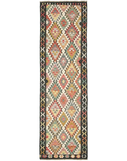 Tappeto Kilim Afghanistan marrone bianco 89x304