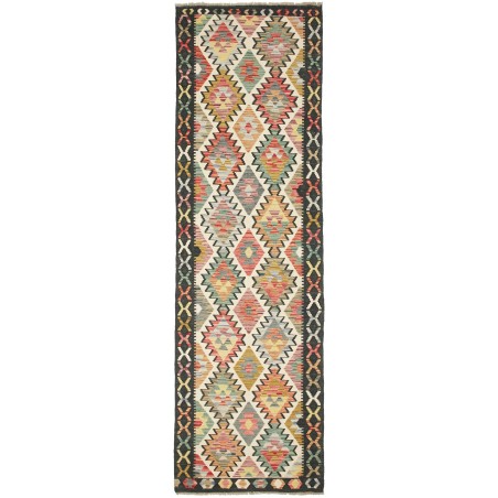 Tappeto Kilim Afghanistan marrone bianco 89x304