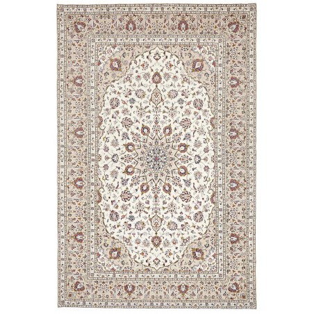 Tappeto Kashan Persia bianco grigio 196x300