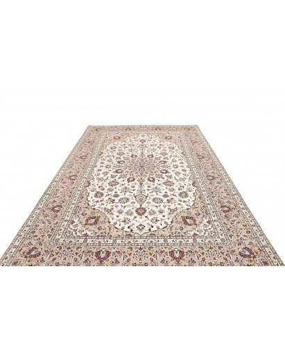 Tappeto Kashan Persia bianco grigio 196x300