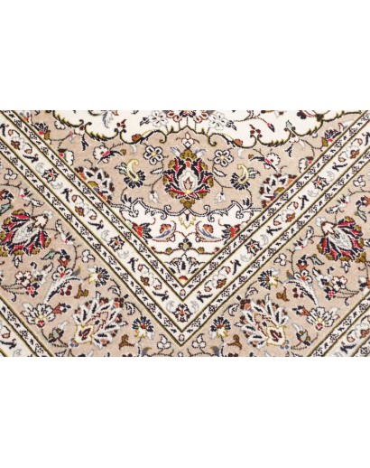 Tappeto Kashan Persia bianco grigio 196x300