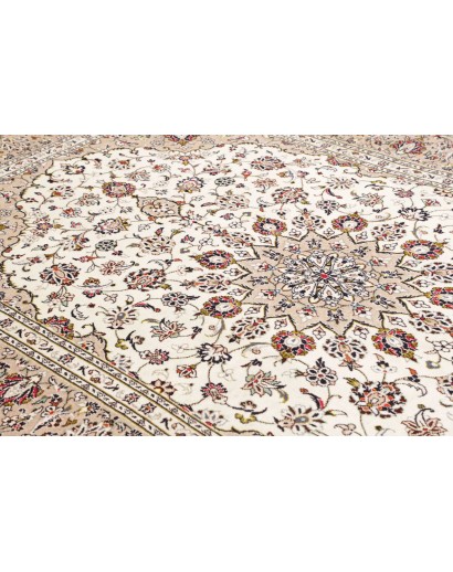 Tappeto Kashan Persia bianco grigio 196x300