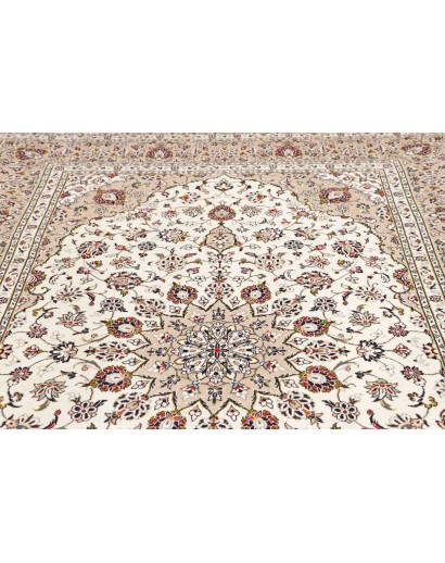 Tappeto Kashan Persia bianco grigio 196x300