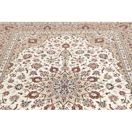 Tappeto Kashan Persia bianco grigio 196x300