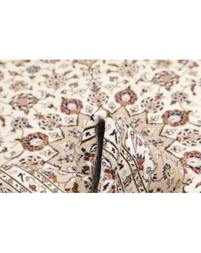 Tappeto Kashan Persia bianco grigio 196x300