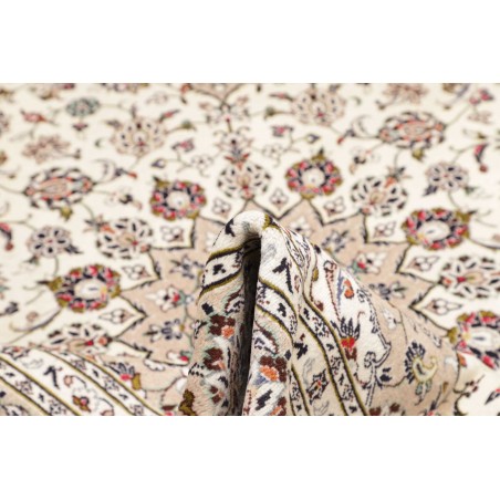 Tappeto Kashan Persia bianco grigio 196x300