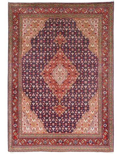 Tappeto Tabriz 40 Raj Persia marrone grigio 145x208