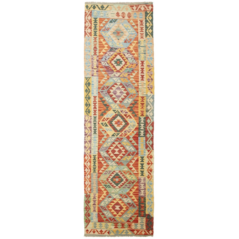 Tappeto Kilim Afghanistan marrone rosso 83x300