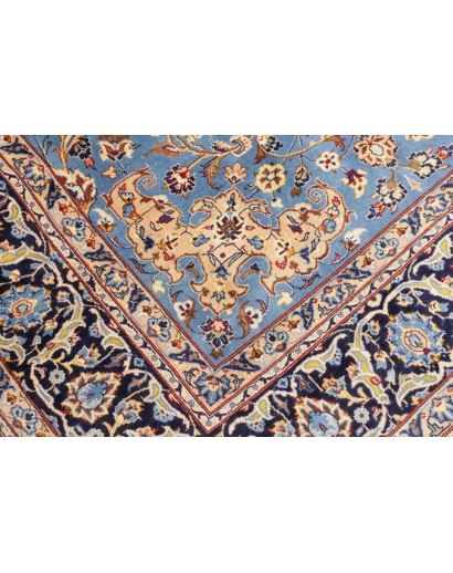 Tappeto Kashan Persia azzurro grigio 205x333