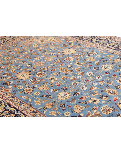 Tappeto Kashan Persia azzurro grigio 205x333