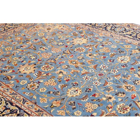 Tappeto Kashan Persia azzurro grigio 205x333