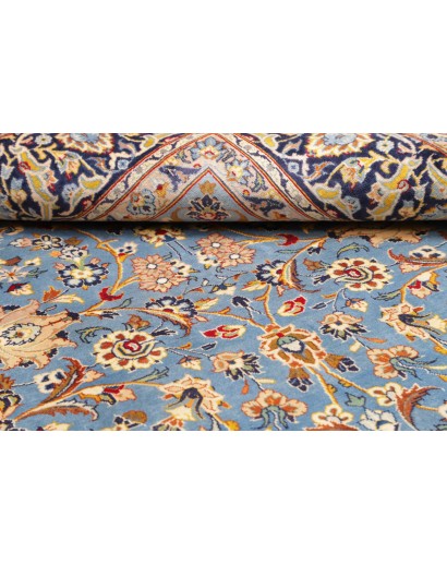 Tappeto Kashan Persia azzurro grigio 205x333