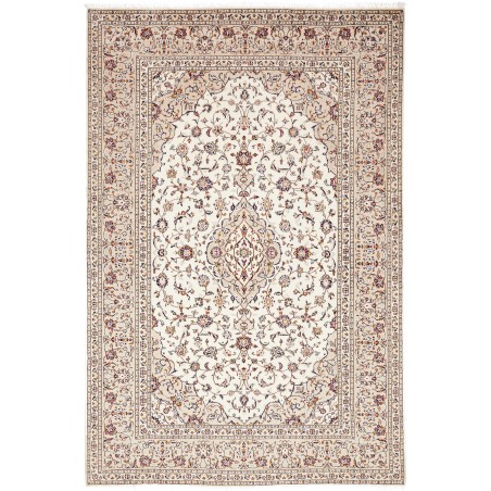 Tappeto Kashan Persia bianco marrone 200x303