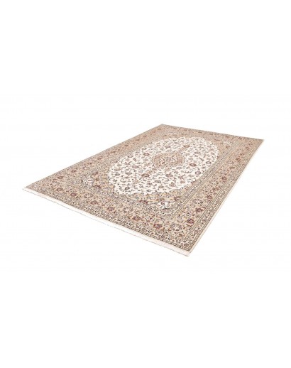 Tappeto Kashan Persia bianco marrone 200x303